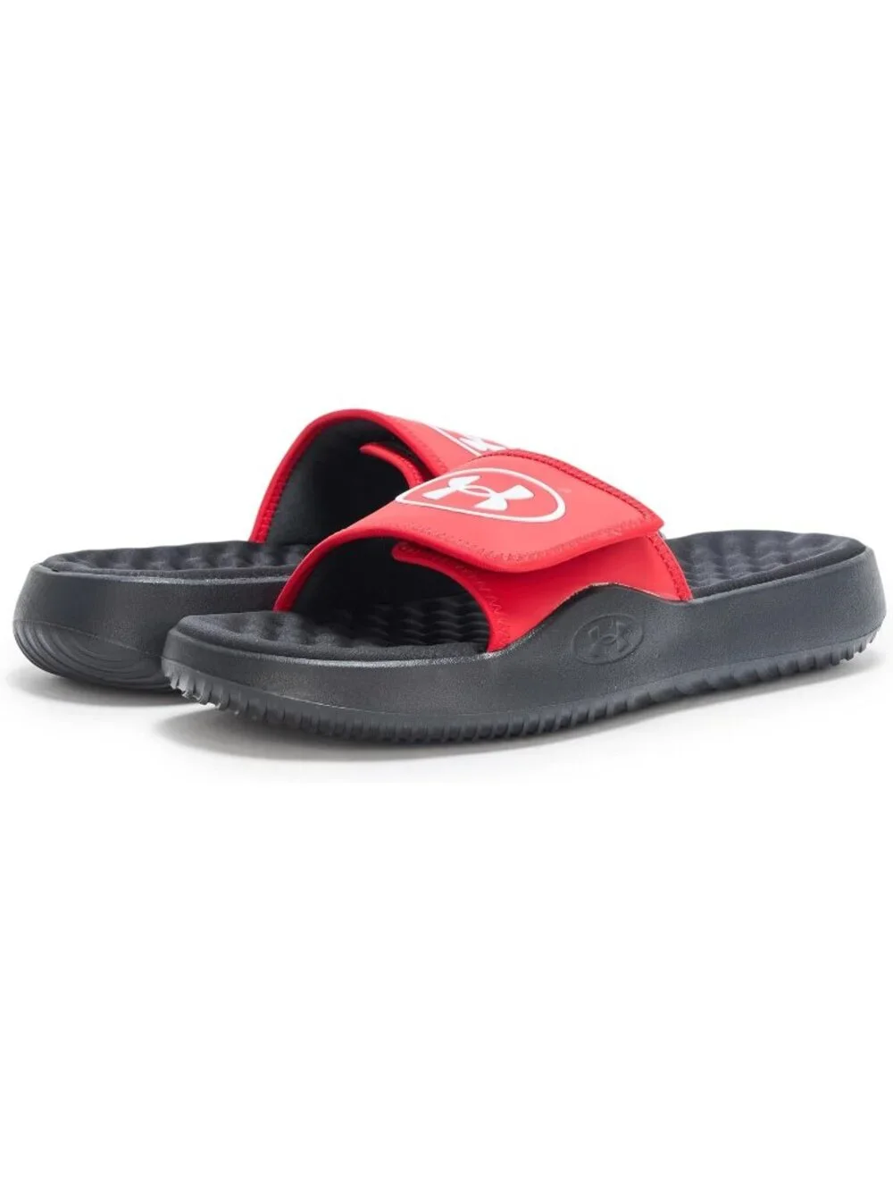 Men's Red Black Ignite Pro Slide Comfort Soft Rubber Slip On Flat Sandal Shoes